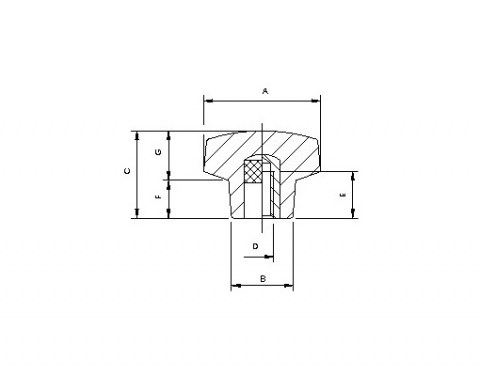 Sterngriff VB 20 50 - Technische Zeichnung | Kuala Kunststofftechnik GmbH